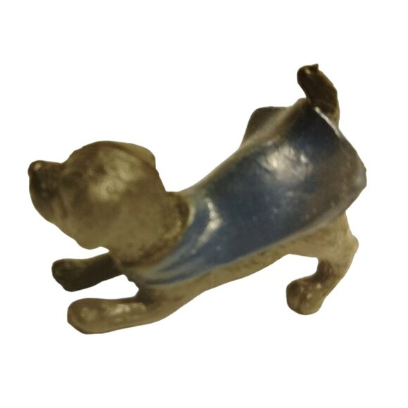 Miniature Toy Dog  Black Blue Cape Dollhouse - Picture 5 of 10